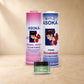 Asoka Twin Tins with Amla Brilliantine: Pink and Prime Sandalwood Talcum Powder 300g with Amla Brilliantine 30g jar, arranged on a sandstone tabletop