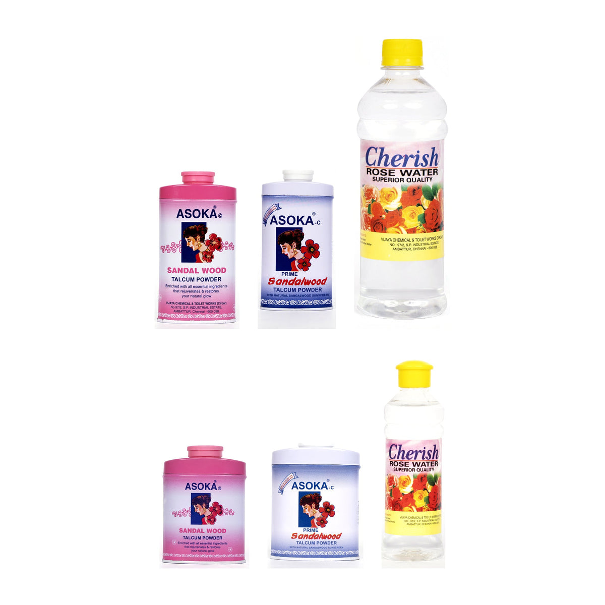 Asoka Festive Gifting Pack - Pink & Prime Talcum with Cherish Rosewater