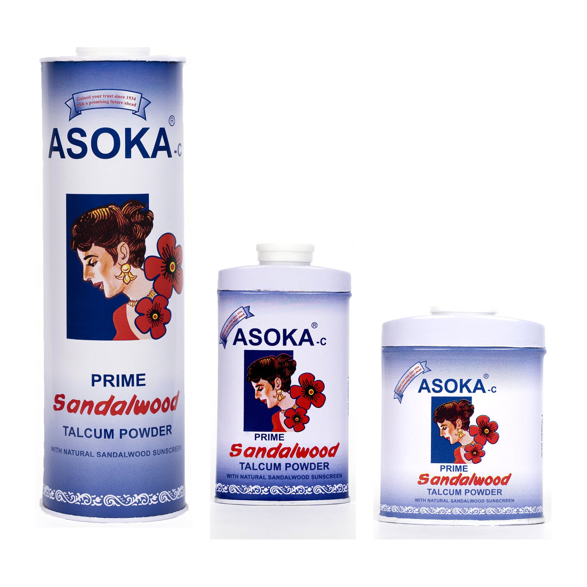 Asoka Talcum Trio - Prime (300g + 70g + 35g)
