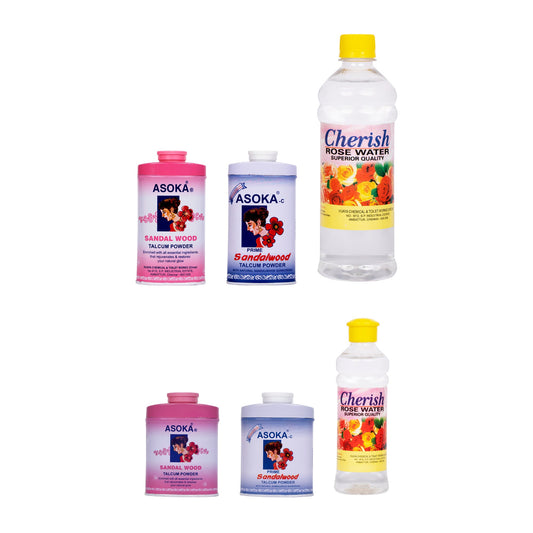 Asoka Festive Gifting Pack: Pink & Prime Talcum with Cherish Rosewater