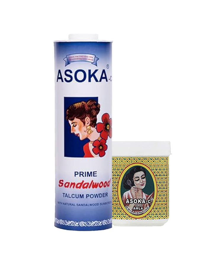 Asoka-c Sandalwood Talcum Powder Prime & Asoka-c Amla Brillantine (300 Gms & 50 Gms)