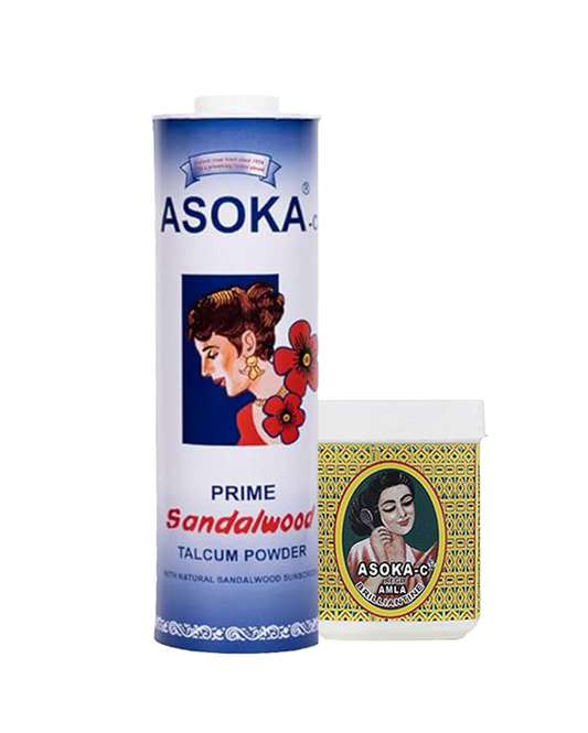 Asoka-c Sandalwood Talcum Powder Prime & Asoka-c Amla Brillantine (300 Gms & 50 Gms)