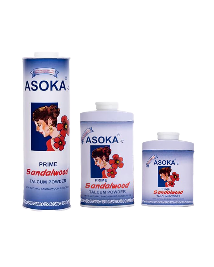 Asoka-c Sandalwood Talcum  Powder Prime – Pack of 3