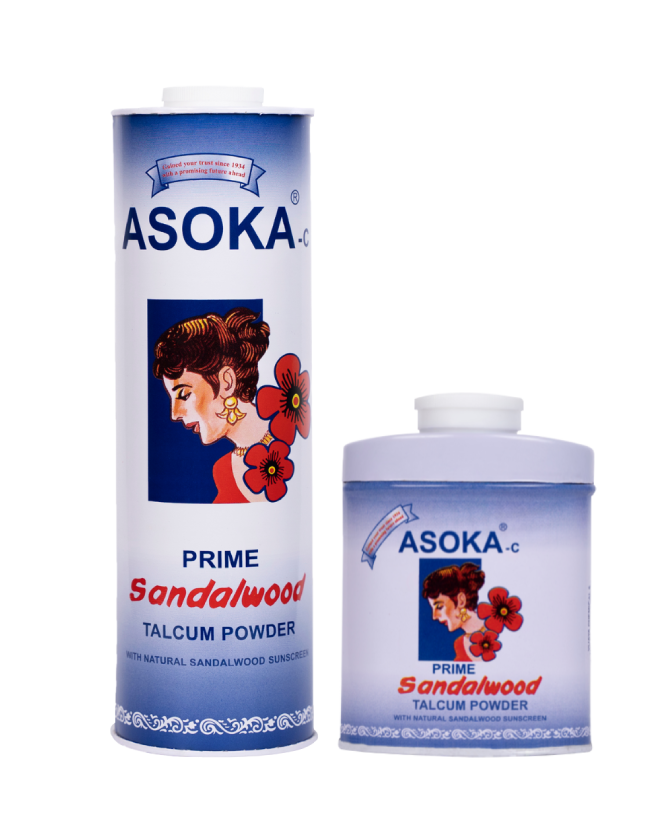 Asoka-c Sandalwood Talcum Powder Prime – (300 & 35) Gms Pack of 2