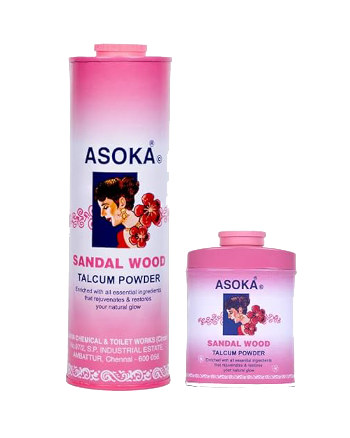 Asoka-c Sandalwood Talcum Powder Pack of 2 (300 & 35 Gms)