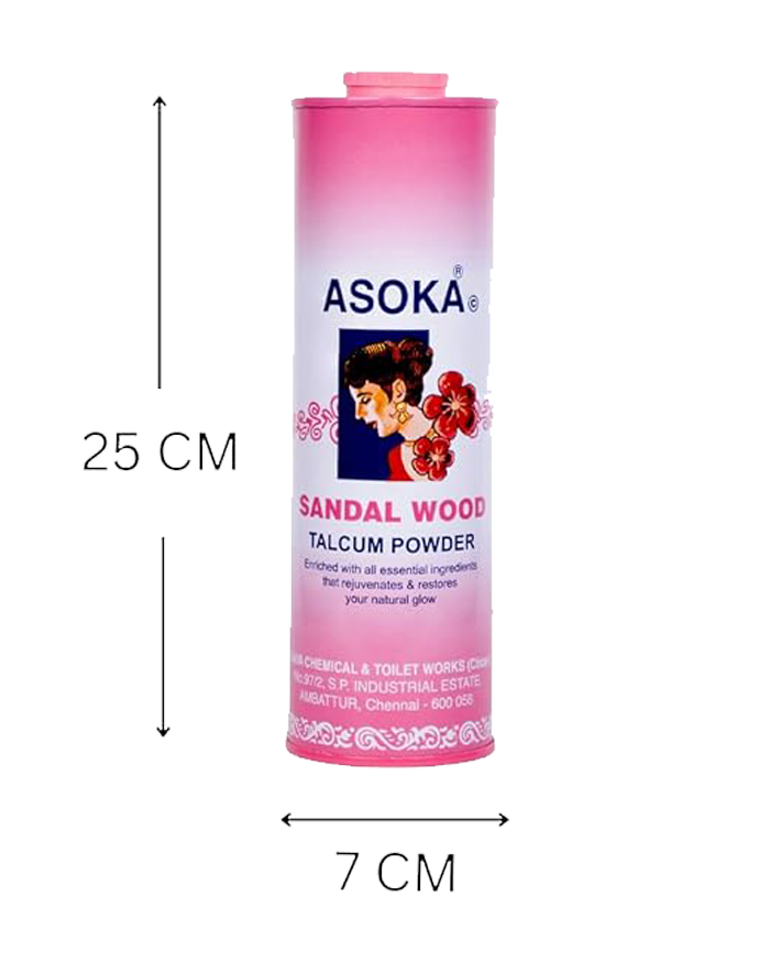 Asoka-c Sandalwood Talcum Powder Pink & Asoka-c Amla Brillantine (300 Gms & 50 Gms)