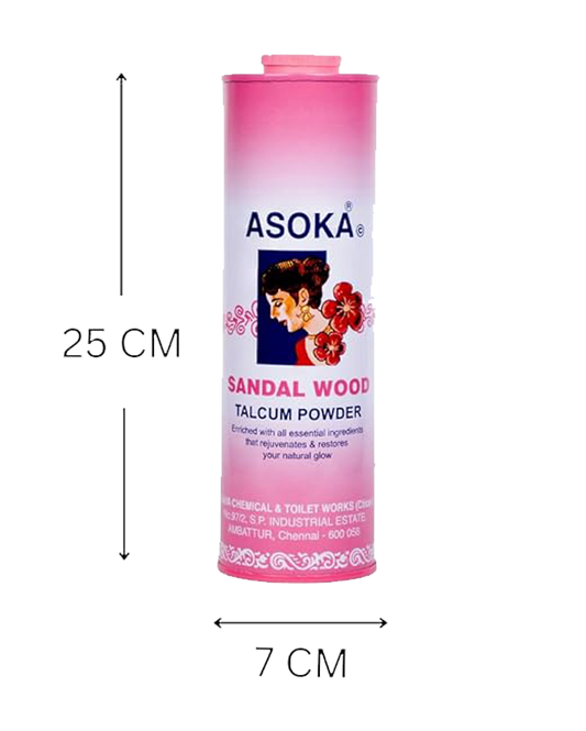 Asoka-c Sandalwood Talcum Powder Pink & Asoka-c Amla Brillantine (300 Gms & 50 Gms)