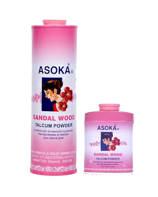 Asoka-c Sandalwood Talcum Powder Pack of 2 (300 & 35 Gms)