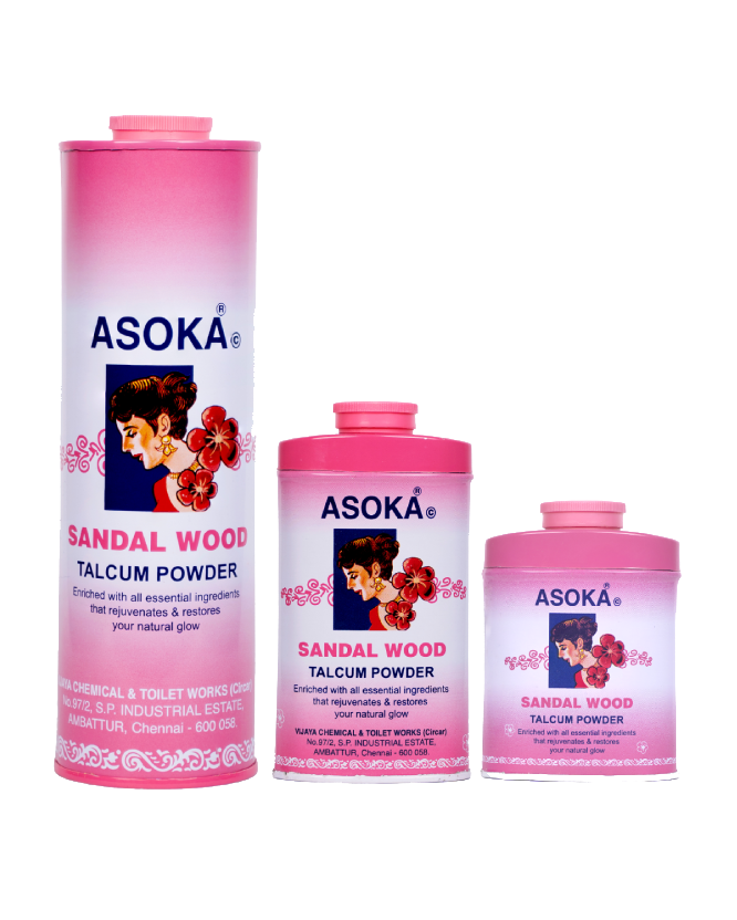 Asoka – c Sandalwood Talcum Powder Pink – Pack of 3