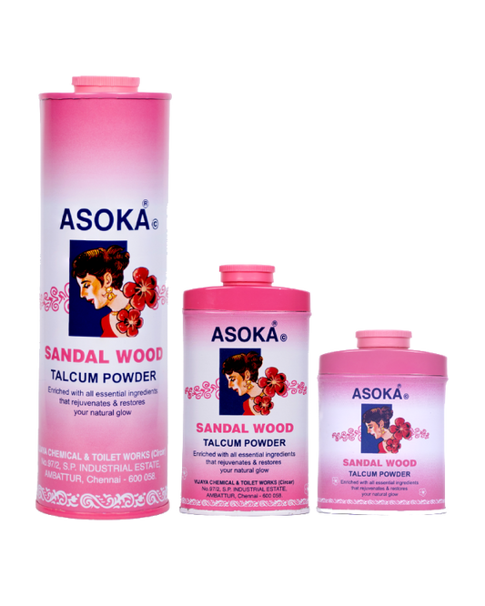 Asoka – c Sandalwood Talcum Powder Pink – Pack of 3